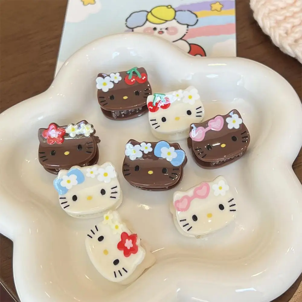 10Pcs Cute Hello Kitty Barrette Sanrioed Kawaii Fragmented Hair Bangs Clip Anime Cartoon Student Hairpin Headwear Gifts Girl