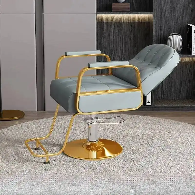 Wheel Barber Chairs Makeup Cosmetic Rolling Vintage Lash Barber Chairs Aesthetic Fotel Fryzjerski Commercial Furniture YQ50BC