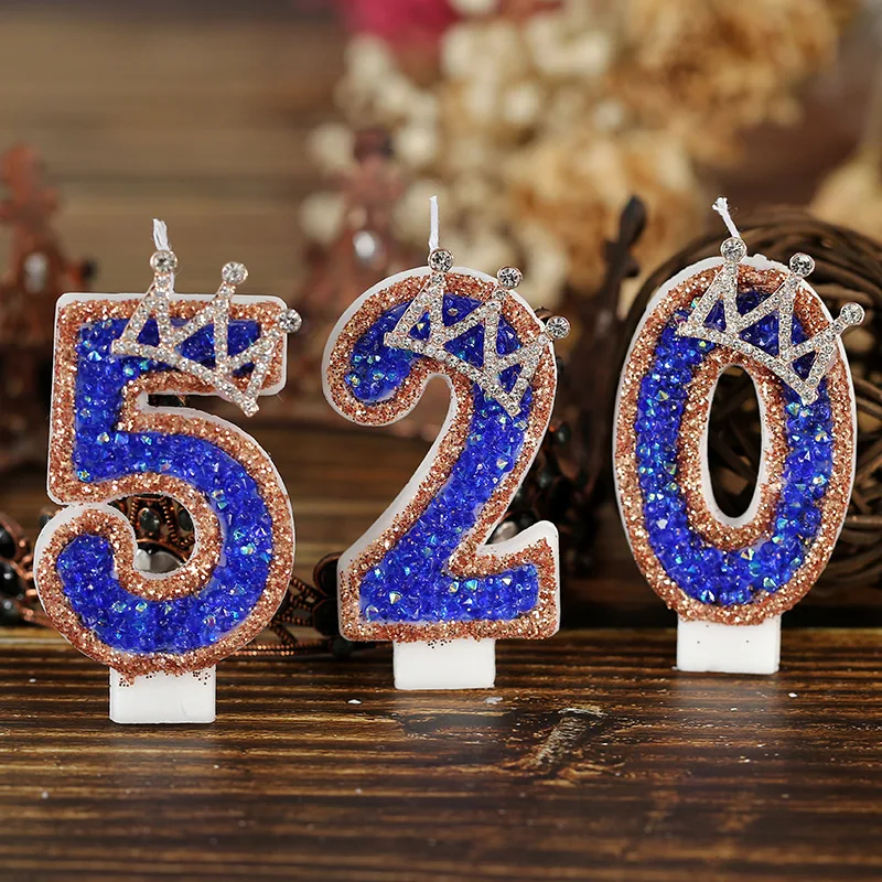 Cake Birthday Crown Decoration Party Creative Digital Candles