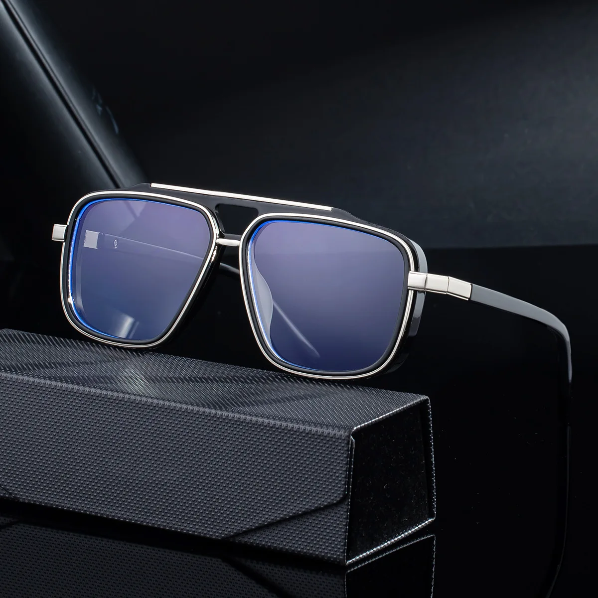

2025 Men's Personalized Trendy Outdoor Sunglasses European and American Fashion Square Frame Sunglasses