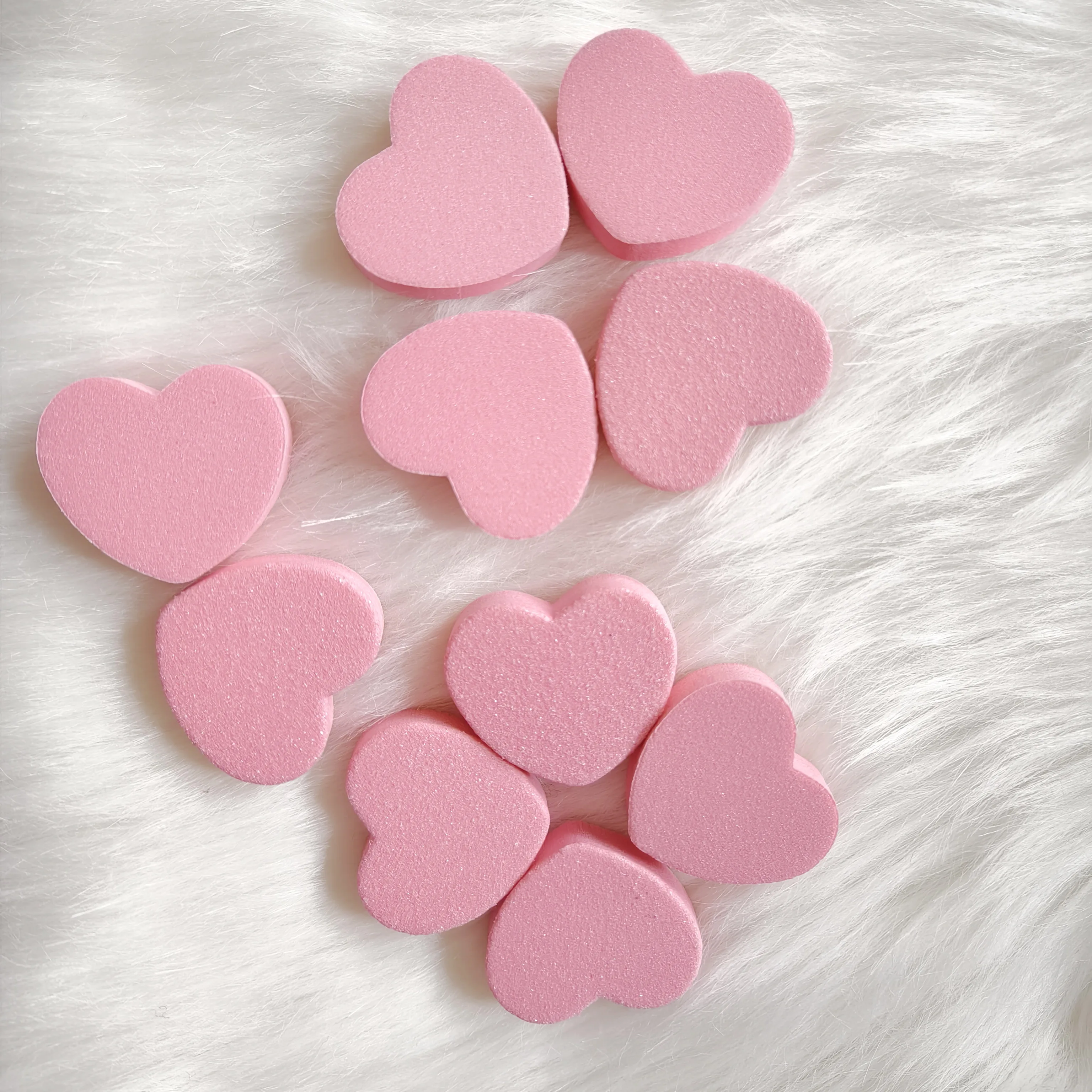 50pcs Mini Pink Heart Shape Sponge Nail Files Blocks Double-sided Polishing Trimmed Sanding Buffer Manicure Pedicure Tools