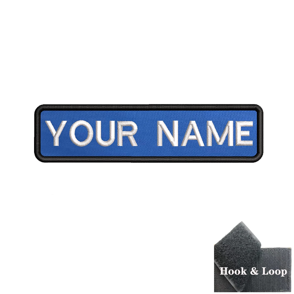 1 ST 10 cm X 2.5 cm Custom Gepersonaliseerde Naam nummer Patch Strepen Badge tags chevrons Armband Ijzer Op Of Haak lus geborduurd