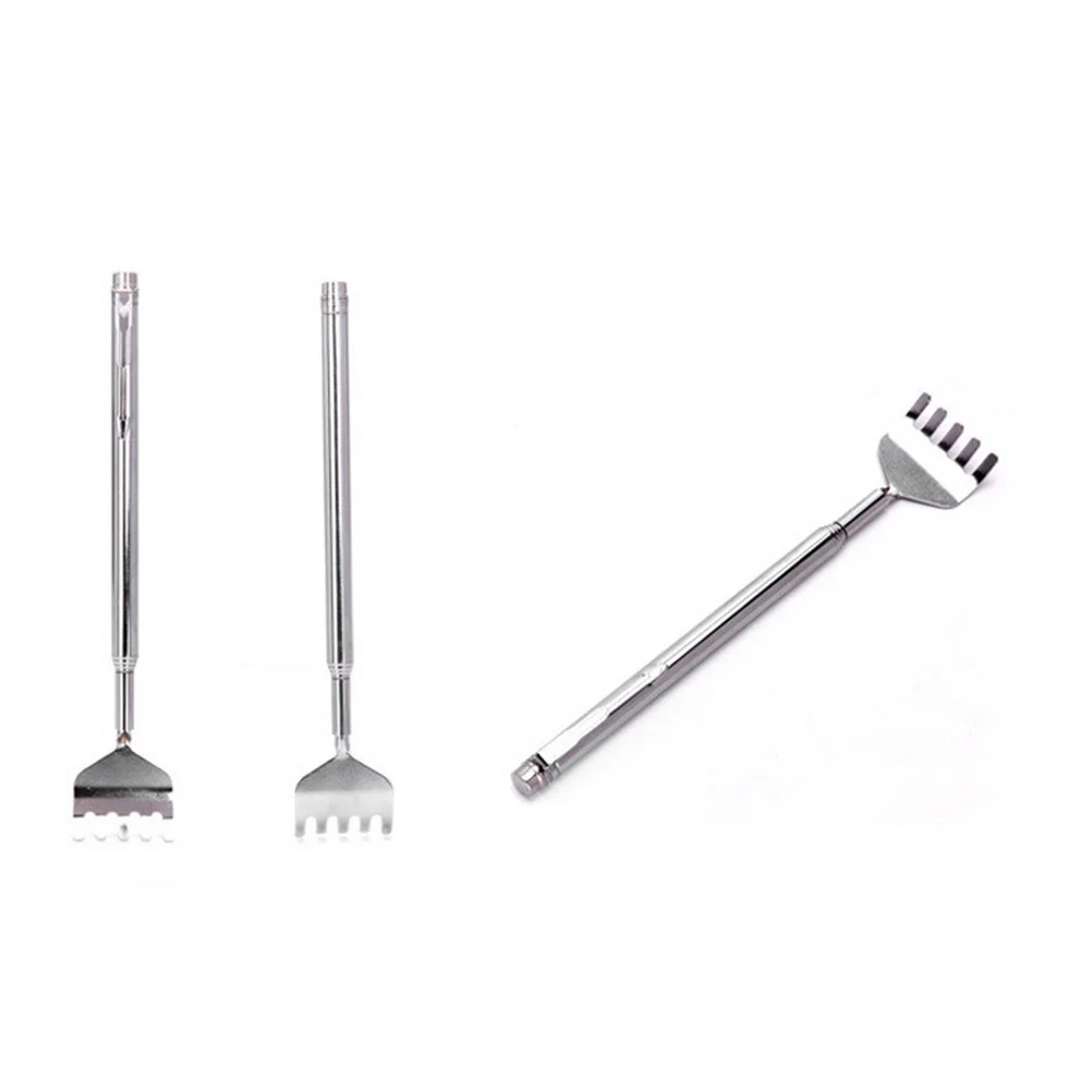 Esticador traseiro extensível, 18cm-53cm, portátil, aço inoxidável, telescópico, alívio de coceira, antiferrugem, metal, massageador, capa de caneta