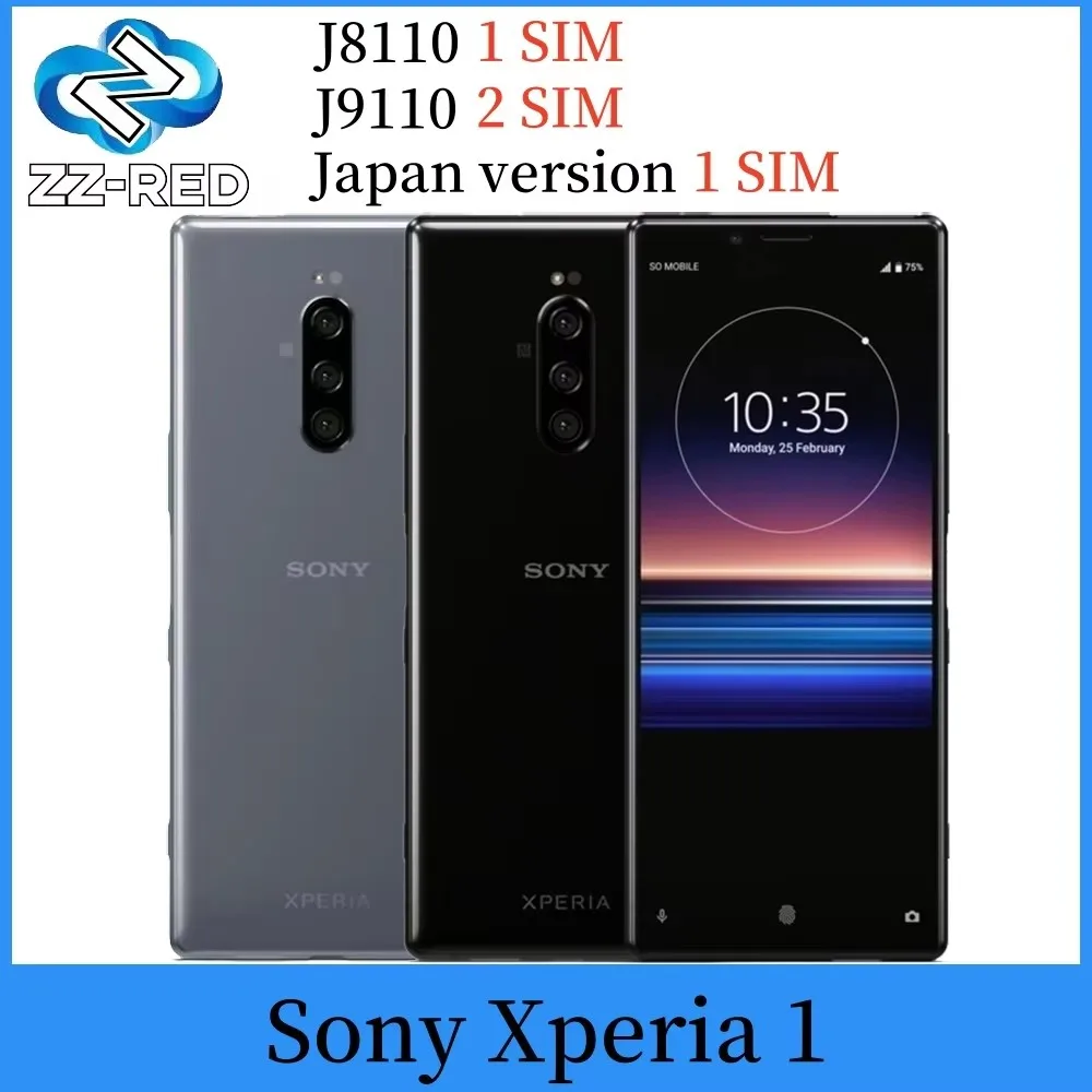 Оригинальный разблокированный мобильный телефон Sony Xperia 1 Japan J8110 J9110 64 ГБ ПЗУ 6 ГБ ОЗУ XZ4 Snapdragon 855 6,5 дюйма SONY NFC отпечаток пальца HD Оригинальный разблокированный мобильный телефон Sony Xperia 1 Japan J8110 J9110 64 ГБ ПЗУ 6 ГБ ОЗУ XZ4 Snapdragon 855 6,5 дюйма SONY NFC отпечаток пальца HD