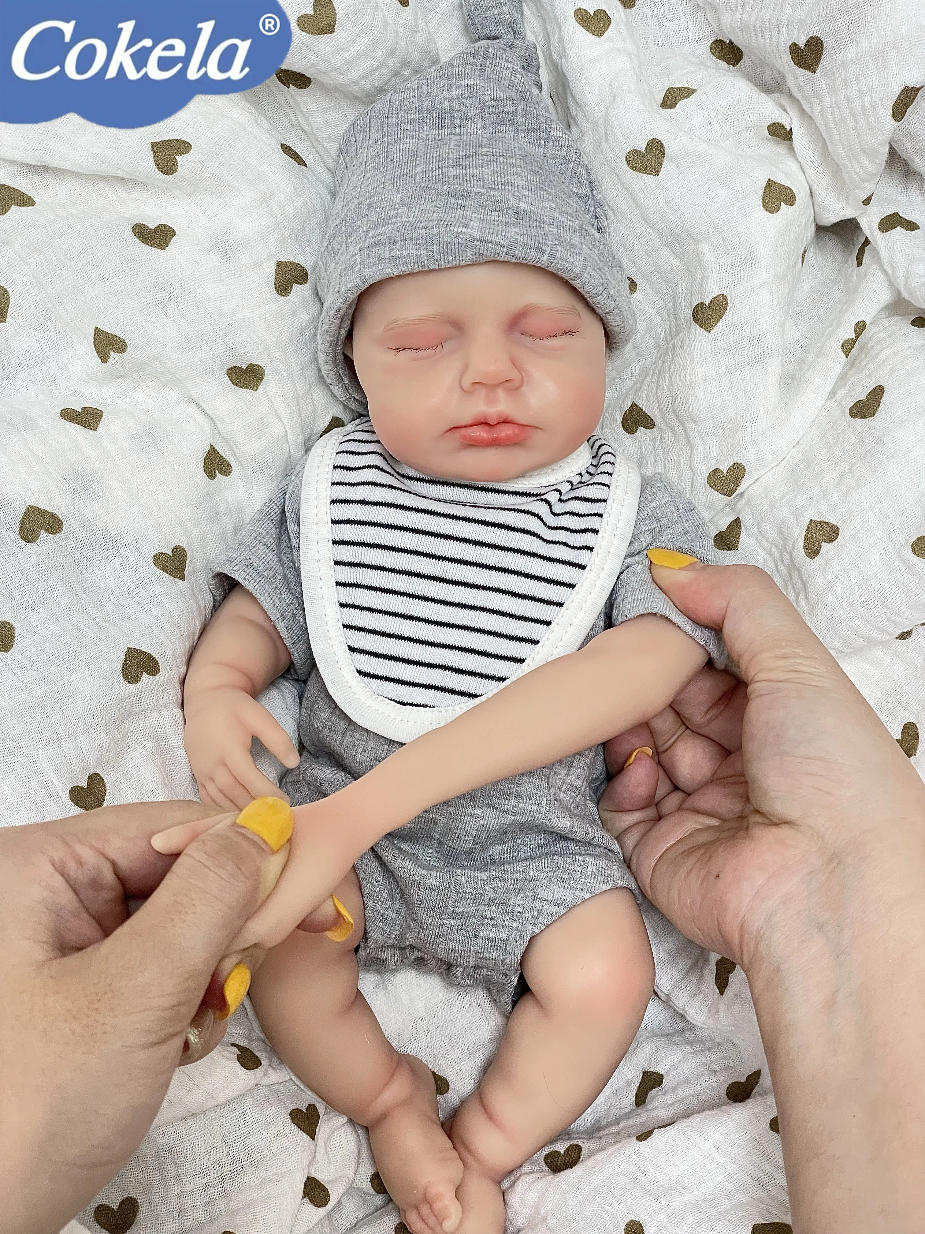 Cokela 12 بوصة سيليكون صلب كامل مرن فائق النعومة لطيف صغير الحجم نابض بالحياة تولد من جديد دمية طفلة