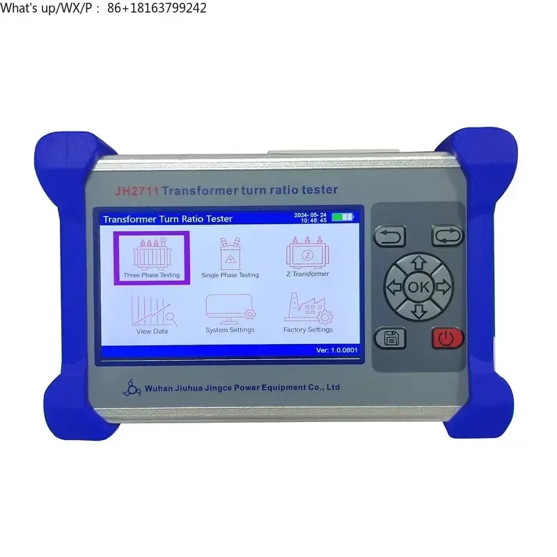 

2711 English/Spanish Handheld Three Phase Voltage Transformer Turns Ratio Tester Built-in Battery Turns Ratio Group Meter TTR
