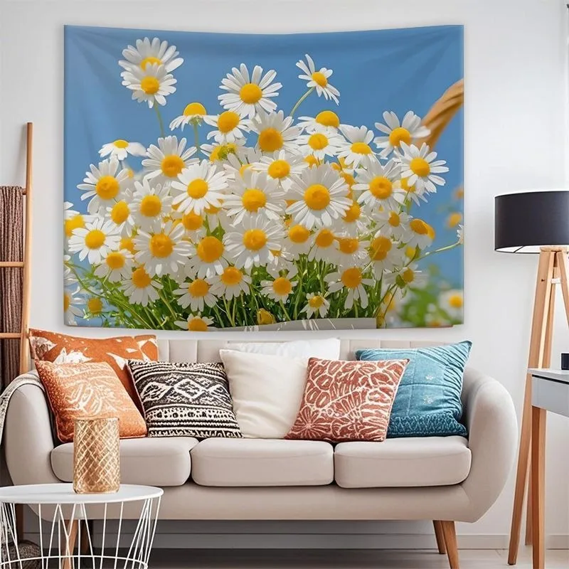 

Daisy Bouquet Tapestry, Vibrant Floral Wall Hanging for Home Decor