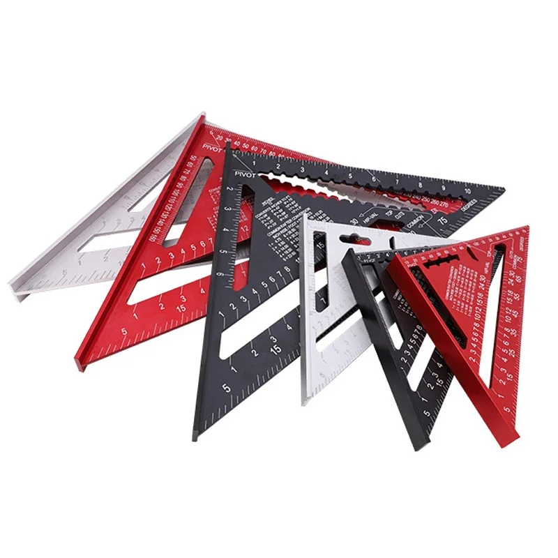 Measurement Tool  Square Ruler Aluminum Alloy Speed Protractor Miter For Carpenter Tri-square Line Scriber Saw Guide