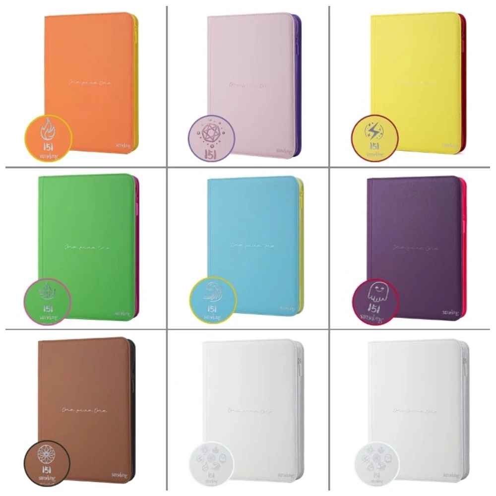 Zipper PU Leather 9‑Pocket Card Binder Album Waterproof Collectible Folder Multi‑Color Storage for Game Cards Tarot Kpop Photo
