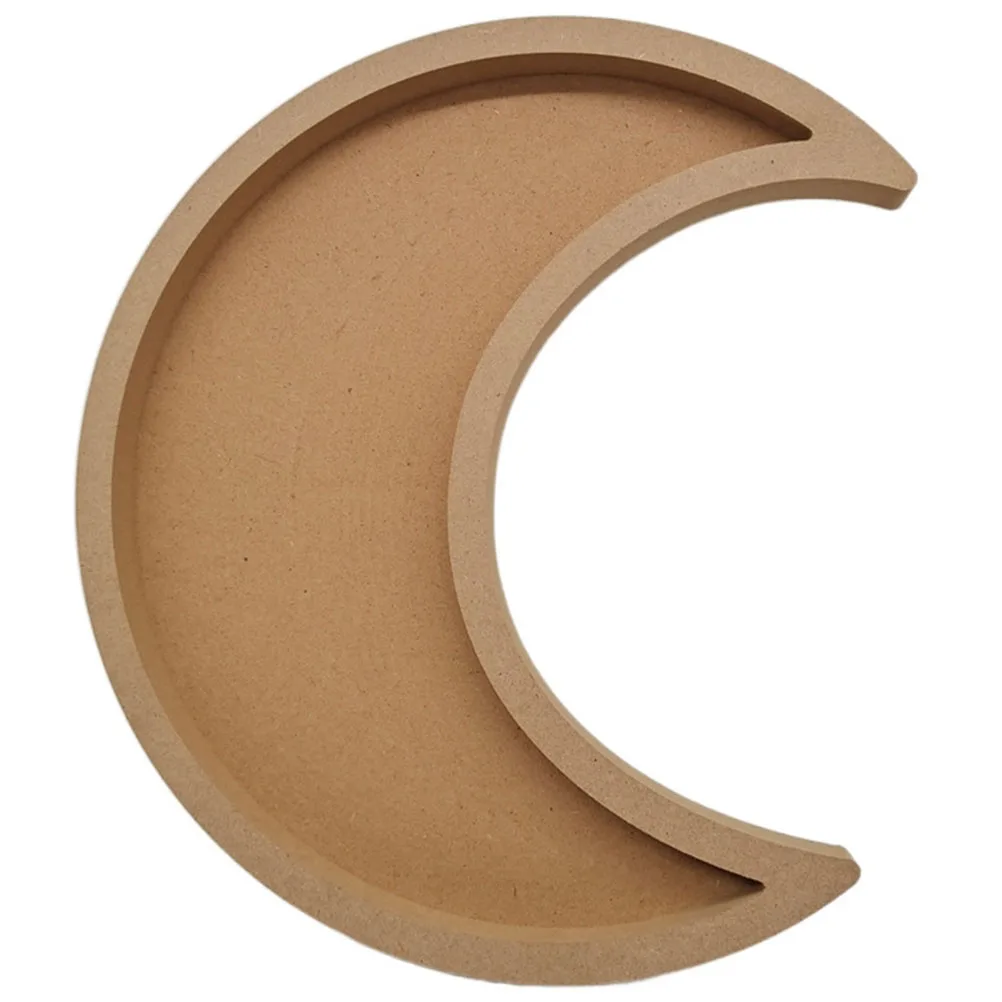 

Wooden Serving Tray Moon Shaped Candy Plate Fruit Serve Pastry Storage Tray Smooth Surface Easy Clean Home Decor Practical