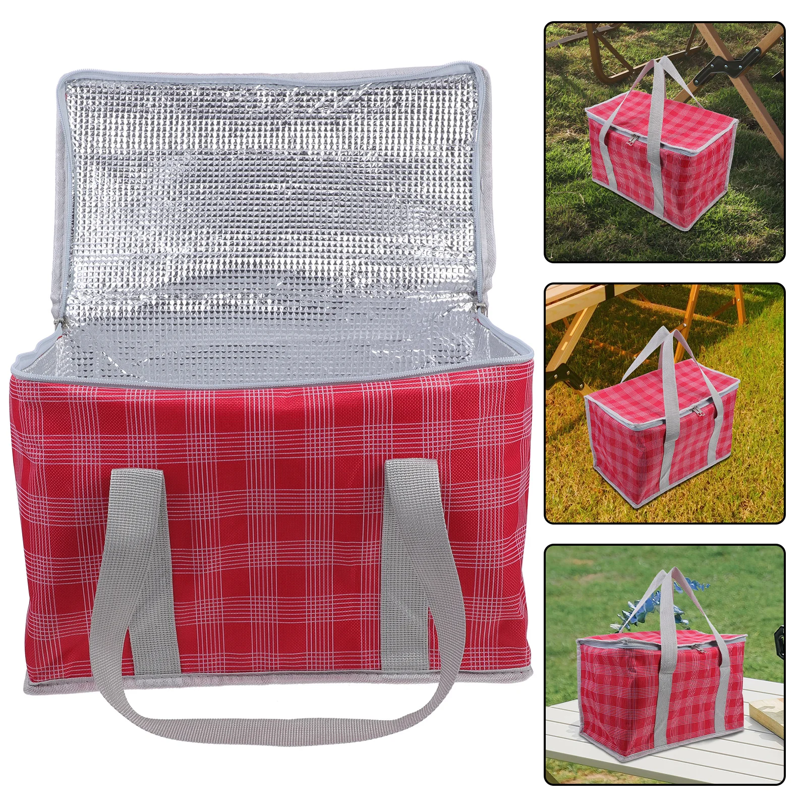 

Picnic Basket Cool Bag Spacious Insulated Cooler for Food and Beverages Portable Foldable Design for Picnics Camping Trips