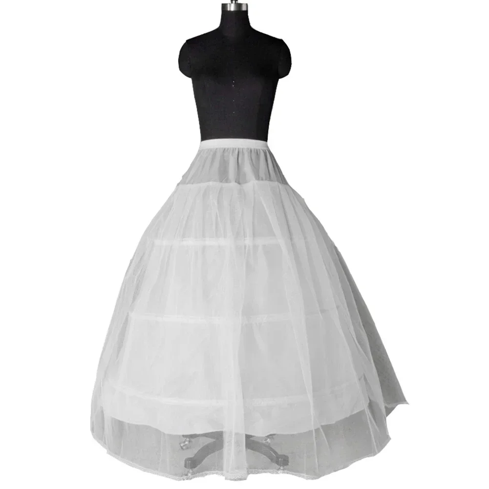 Sensual Looking Fancy Clingy  3 Hoop Ball Gown Petticoat Wedding Dress Underskirt White