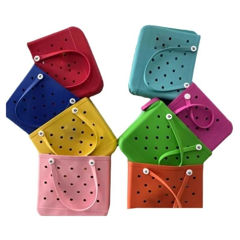 حقيبة حمل الشاطئ المطاط إيفا سلة مقاومة للماء اضافية كبيرة النساء التسوق حقيبة يد الشاطئ جيلي كيس حمل حقيبة المحفظة