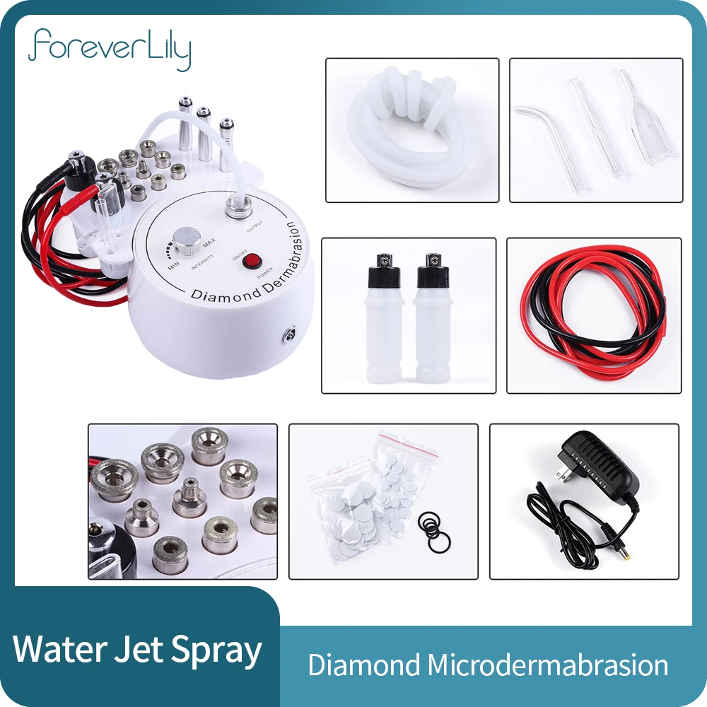 3 in 1 Diamond Microdermabrasion Machine Water Spray Facial Moisten Face Exfoliate Skin Peeling Vacuum Suction Beauty Tools