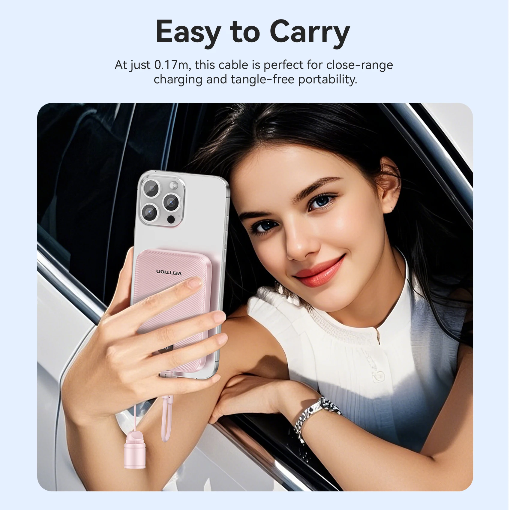 Короткий кабель USB Type C Vention 17 см, 3A, 27 Вт, кабель Lightning для iPhone 14 13 12, кабель Power Bank, кабель для быстрой зарядки данных