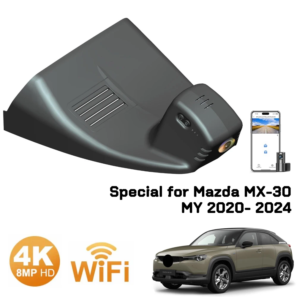 

Dashcam Front and Rear Dash Cam 4K Wifi Dual Camera Dash Car Camera Compatible for Mazda MX-30 MX30 MX 30 2024 2023 2022 2021