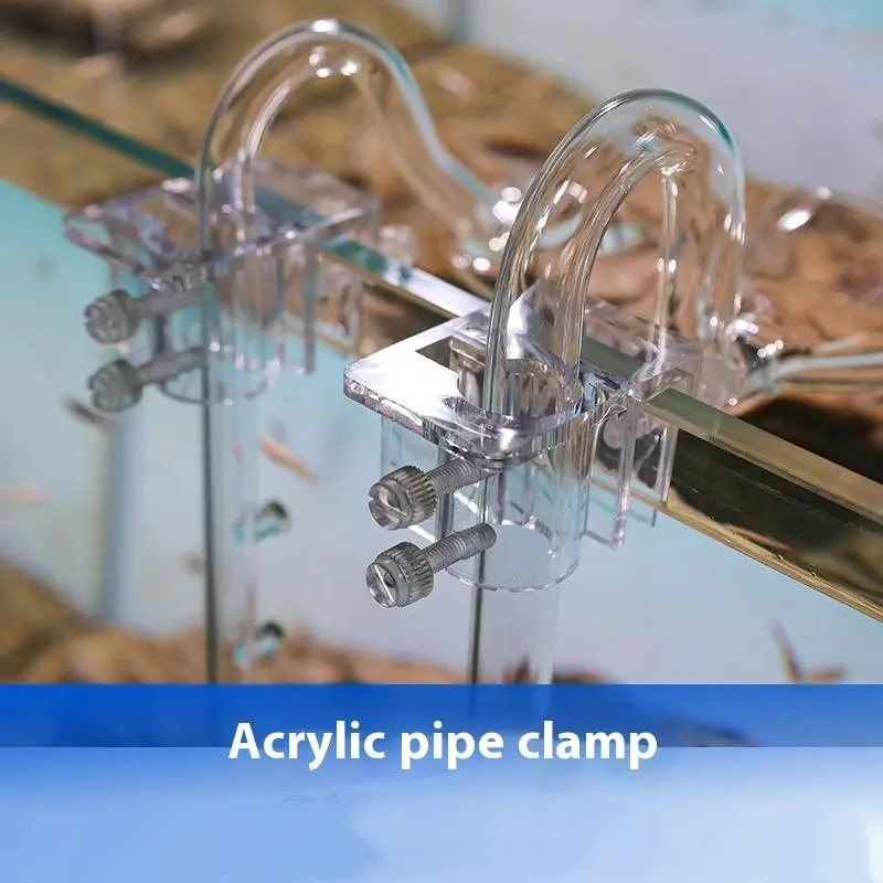 1Pc Fish Tank Acrylic Water Pipe Clamps Tool Storage Rack Inflow Outflow Filtration Holder Fixed Clamps Fix Feeder Fixing Seat