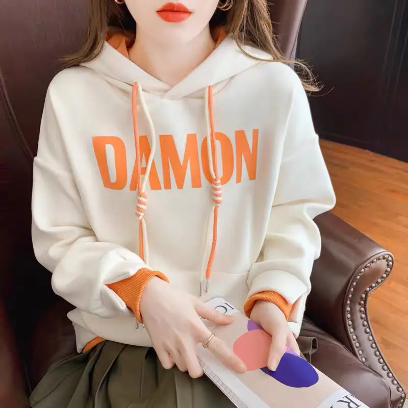 

Autumn 2024 New Fashion Loose Sweater Women's Hooded Long Sleeve T-Shirt Jacket Women's Trendy Ins Pullover Top