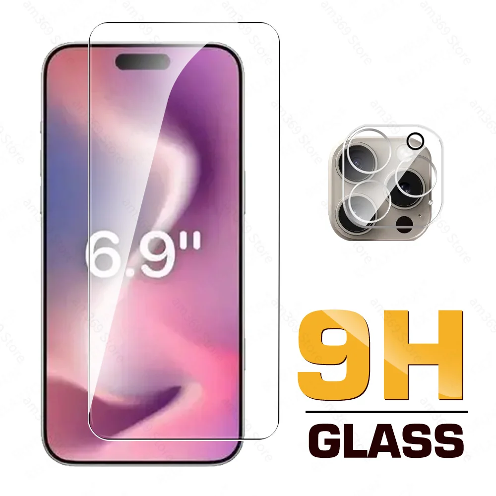 9H Glass For iPhone 16 Pro Max 3D Clear Camera Lens Screen Protector iPhone16Pro Max Tempered Glass iPhone16 Plus 16Pro 16ProMax