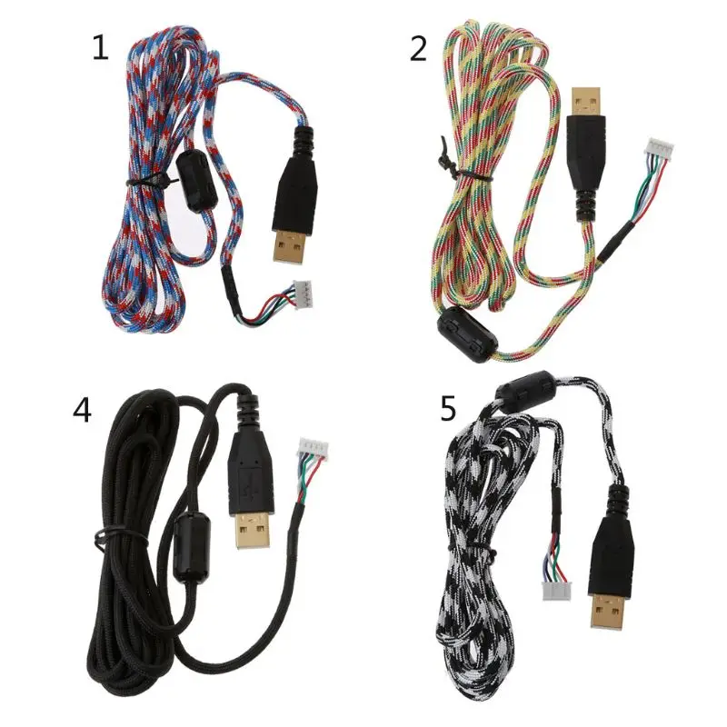 DIY Universal Umbrella Rope Mouse Cables Soft Durable Mouse Line Replacement Mouse Accessories Mouse Wire Wear-resistant