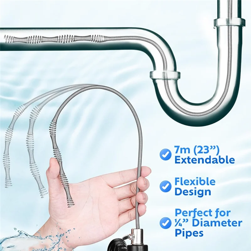 ABVT-Universal Pipeline Dredging Special Tool Kitchen Sewer Drainage Snake For Shower Pipe