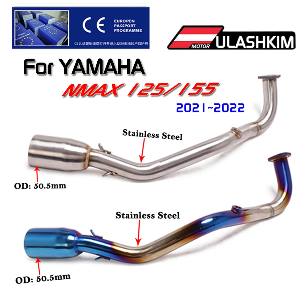 Nmax155 Nmax125 Slip On Exhaust For Yamaha N Max125 155 Motorcycle Exhaust Muffler Front Middle Link Pipe 2021-2022