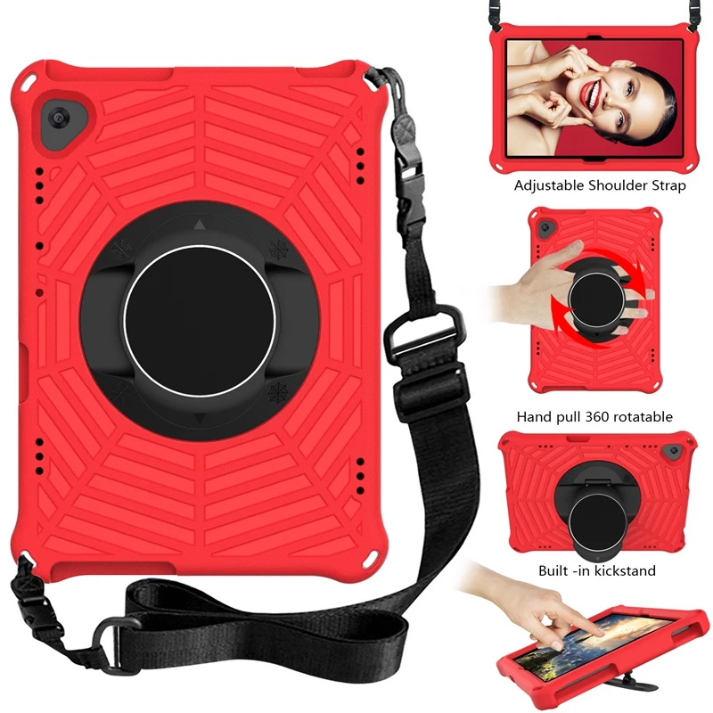 For Lenovo M10 FHD REL X505F/X605F/X705L/X605FC 10.1Inch Tablet Case With Shoulder Strap 360° Swivel Stand Case