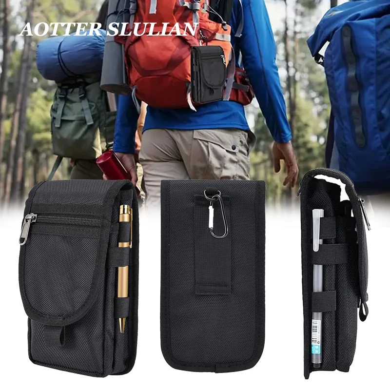 Portable Men Waist Bag Casual Travel Purse Pack Waterproof Belt Zipper Outdoor Sport Pouch Multifunction Solid Phone Pocket Case