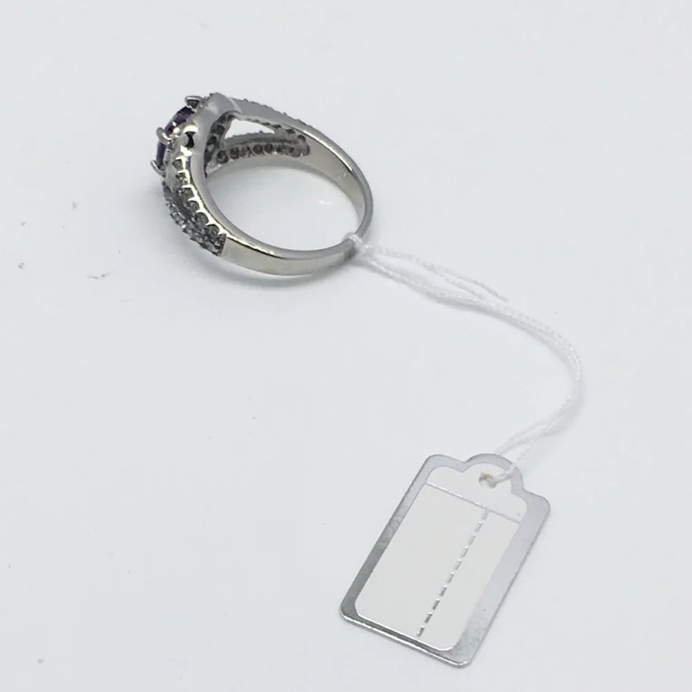 

500pcs Price Small Blank Jewelry Tags Silver Edge Hanging Tags For Gift Clothing Watch Earrings Bracelet Necklace Display Craft