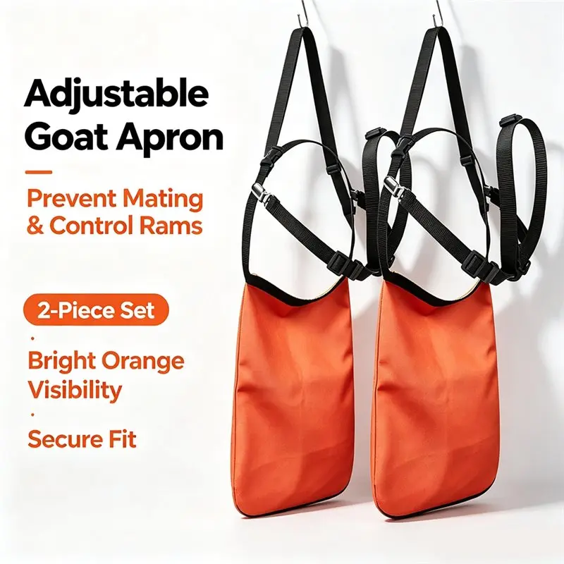 B23B Bright Orange High Visibility Adjustable Goat Aprons(2 Pack), Anti-Breeding& Ram Control