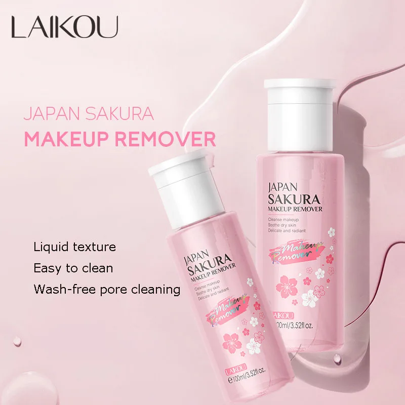 ماكياج الوجه إزالة الماء ترطيب الجلد 2 قطعة LAIKOU اليابان ساكورا لطيف 100 مللي ماكياج مستحضرات التجميل العناية بالجمال الأوساخ المذابة النظيفة