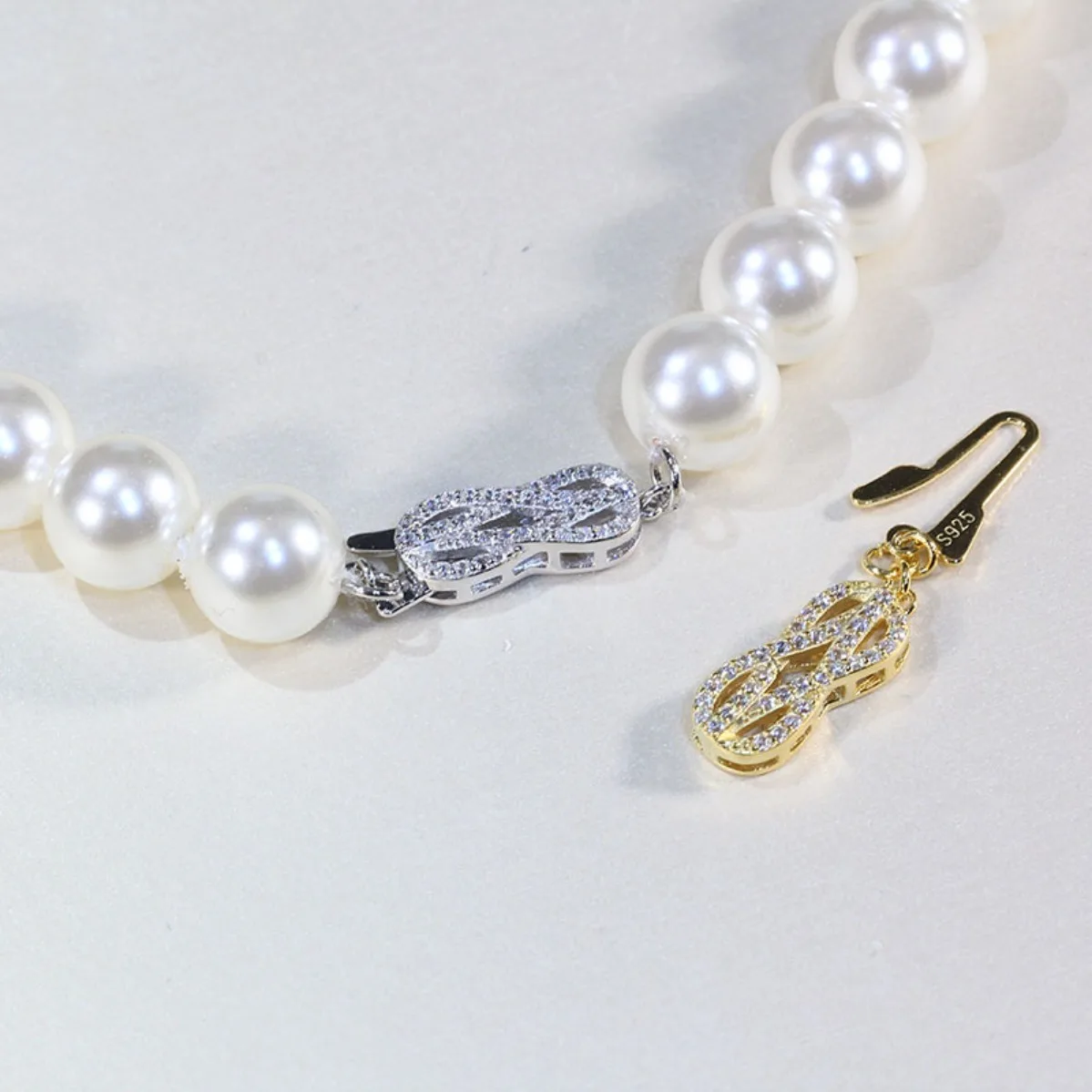 S925 Sterling Silver Fashion Minimalist Toggle Clasp DIY Pearl Necklace Beaded Bracelet Semi‑Finished Jewelry Making Supplies Fo