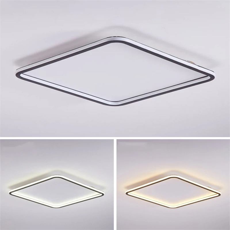 Modern Minimalism Black Gold LED Round Square Ceiling Living Dining Room Bedroom Lights Nordic Ultra-thin Surface Ceiling Lamps