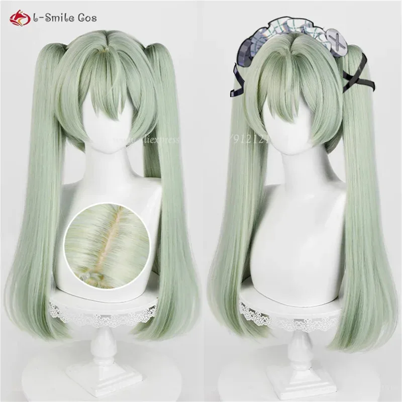 

Corin Wickes Cosplay Wig 60cm Long Green Wig Double Ponytails Heat Resistant Synthetic Hair Halloween Anime Wigs + Wig Cap
