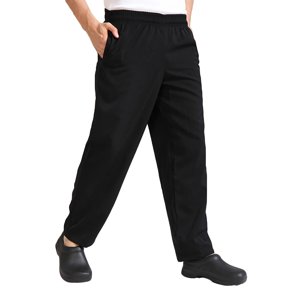 Premium Kantine Uniform Kochhose strap azier fähige und atmungsaktive Hose für Küchen bedarf in schwarzer Farbe
