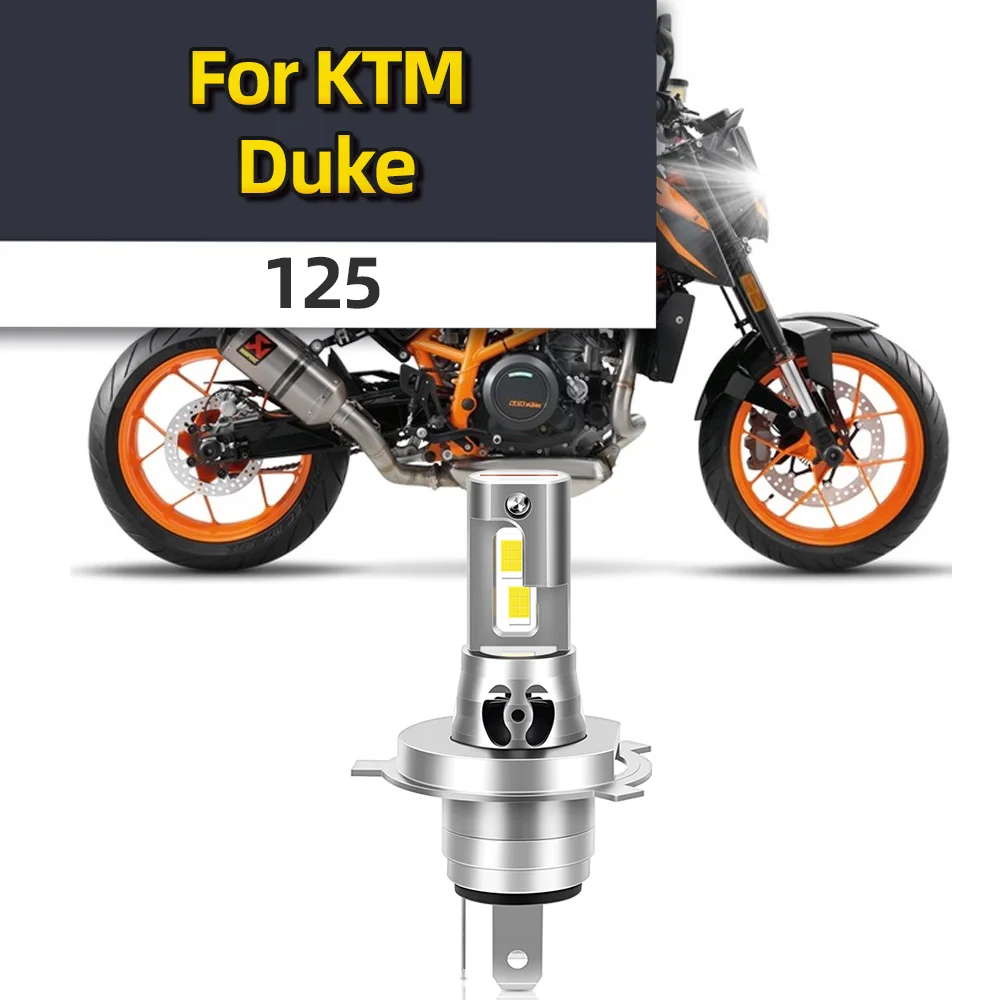 For KTM Duke 125 Motorcycle LED H4 Hi/Lo 9003 HB2 Headlamp Fog Lamp Wireless Bulb Motor Bike Scooter Headlight 12V 6000K 15000LM