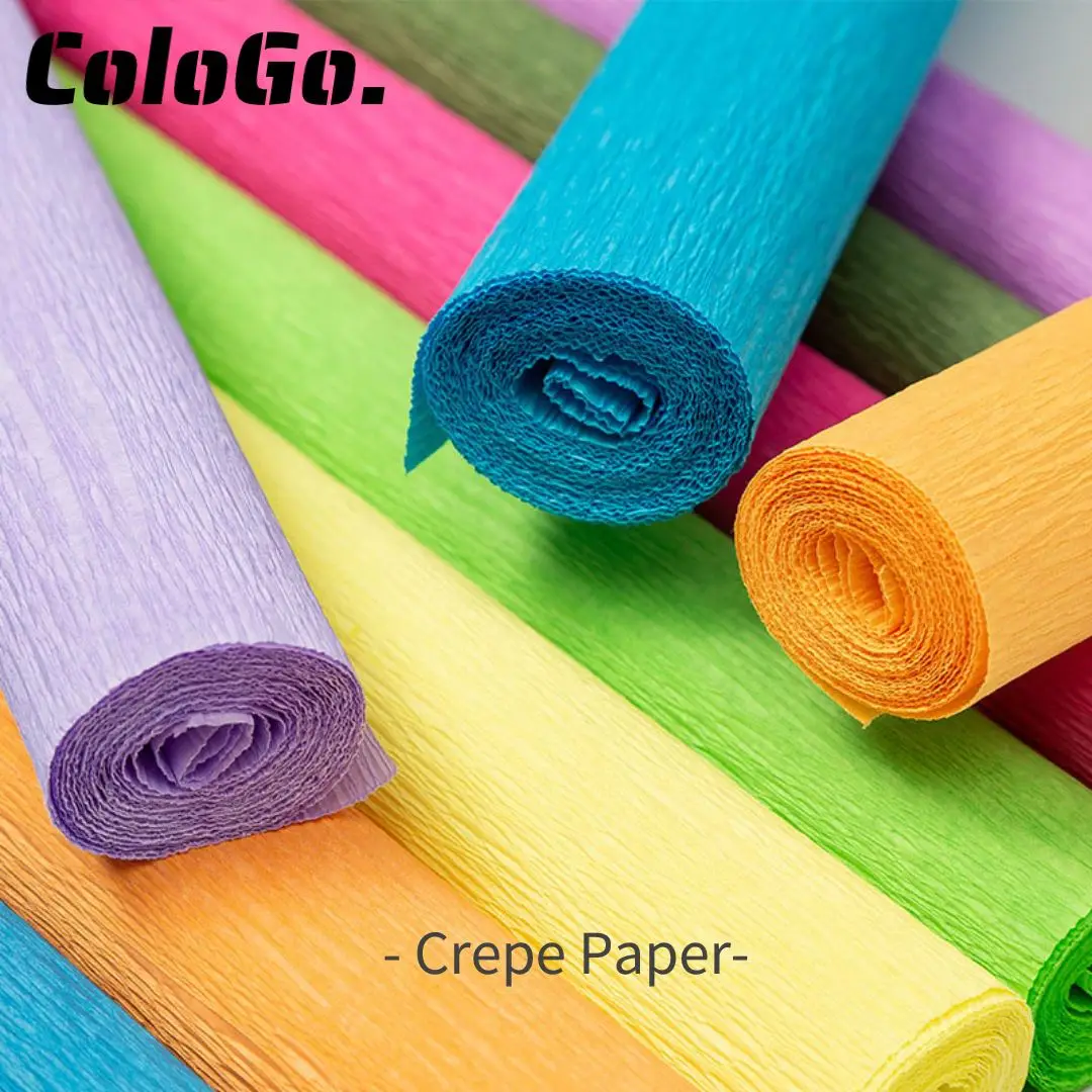 Rollo de papel crepé de colores, papel crepé arrugado de Origami, decoración artesanal para decoraciones de fiesta, ceremonia de boda, decoración interior