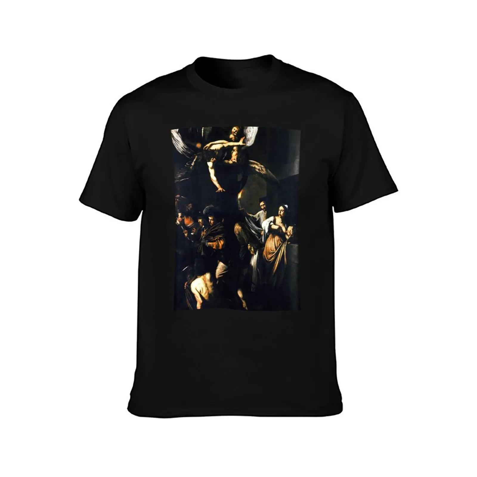 High Resolution Caravaggio The Seven Works Of Mercy 1607 T-Shirt Plus Size Street Style Tee T-Shirt