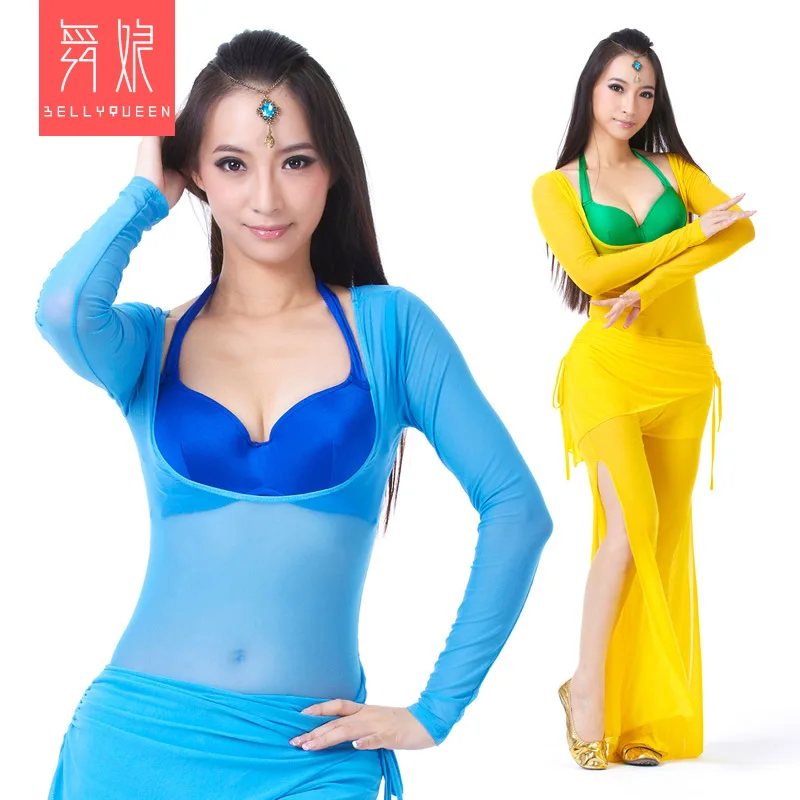 1pcs/lot Women Belly Dance Leotards Sexy Stretchy Mesh Top Sleeveless Chest Bodysuit Bellydance Accessories