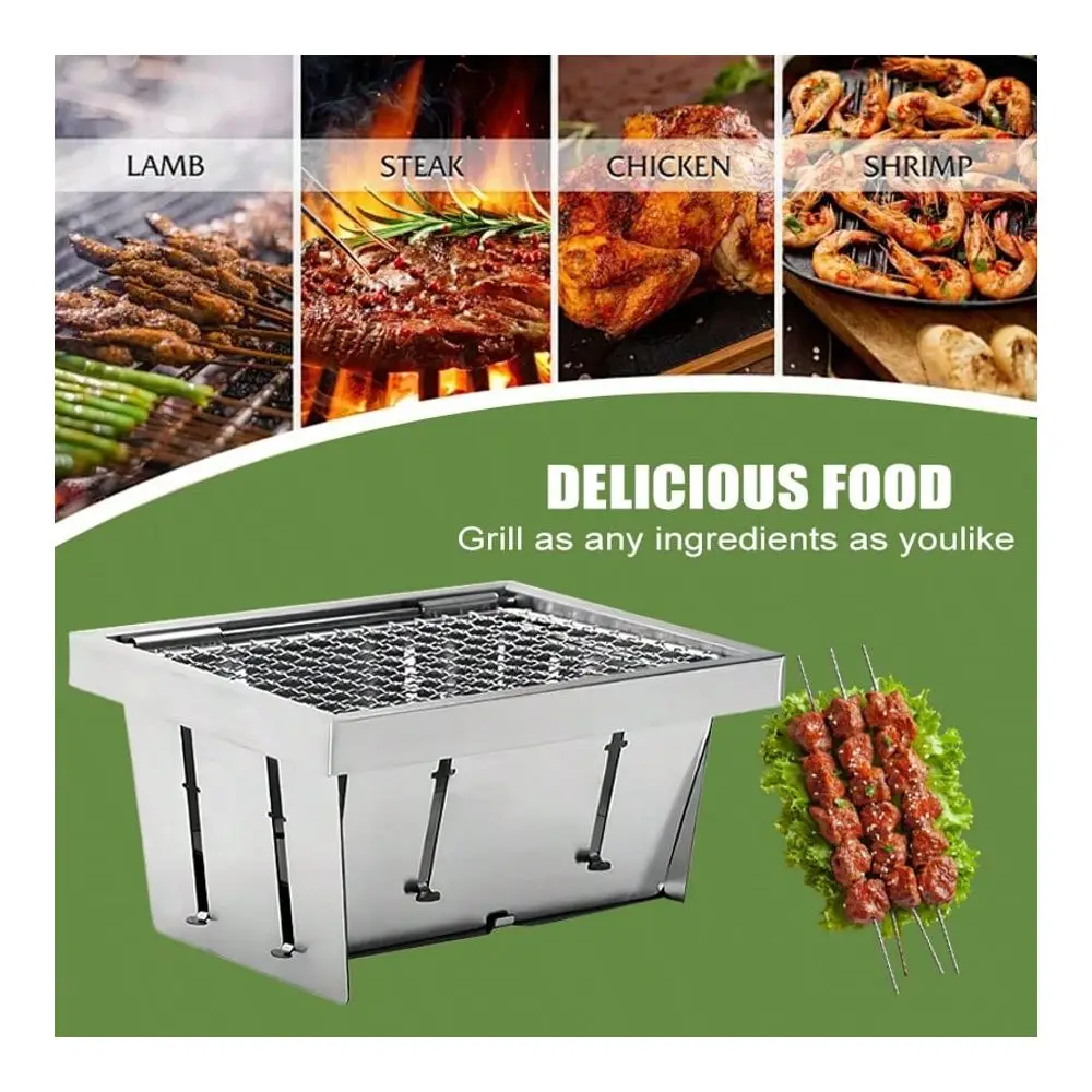 

Grill, Portable Charcoal Grill, Foldable Barbecue Grill, Instant Setup, Suitable For Both Outdoor And Indoor Use, Portable Barb