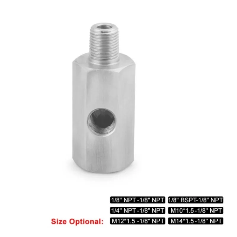 

For Automotive Modification Oil Pressure Gauge Sensor Connector 1/8NPT M10X1 Stainless Steel Turbo Supercharged Connector