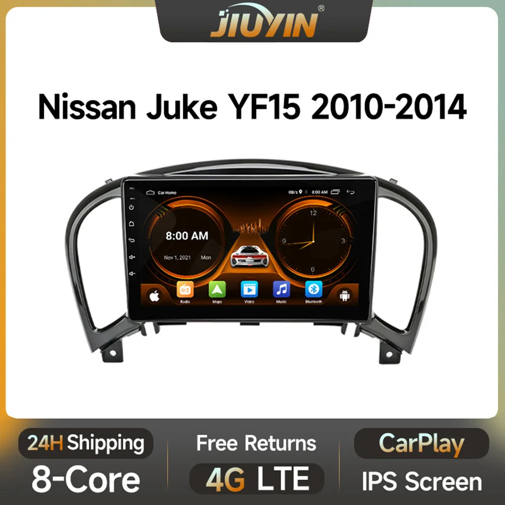 

JIUYIN 9" 4G Carplay 2din Android 12.0 Car Radio Multimedia Video Player GPS Navigation For Nissan Juke YF15 2010-2014 Head Unit