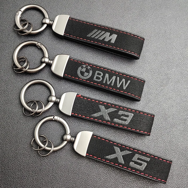 2024 Suede Leather Man Keyring Key Chain Luxury Women Car Keychain For BMW GT X1 X2 X3 X4 X5 X6 X7 M Logo Keychain Accessories