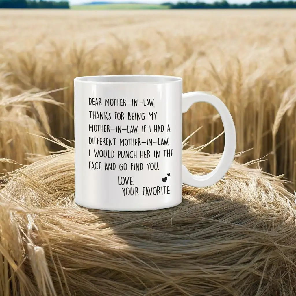 

Dear Mother in Law Mugs For Mom Gifts from Daughter in Law Birthday Gifts Novelty Coffee Ceramic Tea Cups White 11 oz