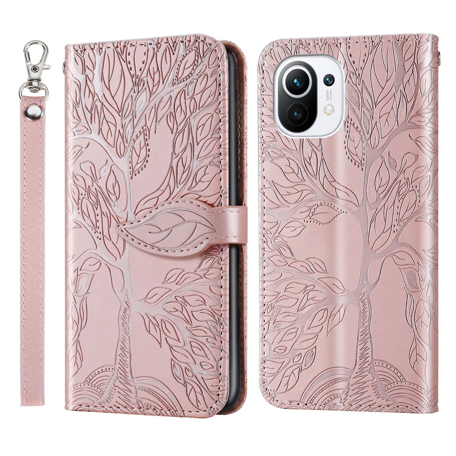 For Xiaomi 11 / 11 Lite case, Tree of Life leather case with card slot, clamshell leather case