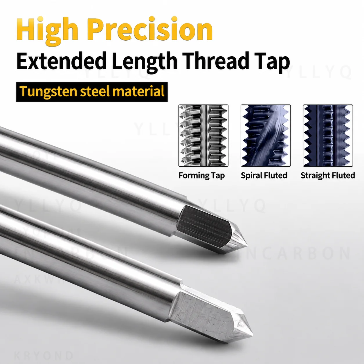 Long Shank Carbide Tap HT SP NRT JIS White TiCN Coated Spiral Flute Forming Roll Tap CNC Threading Tool