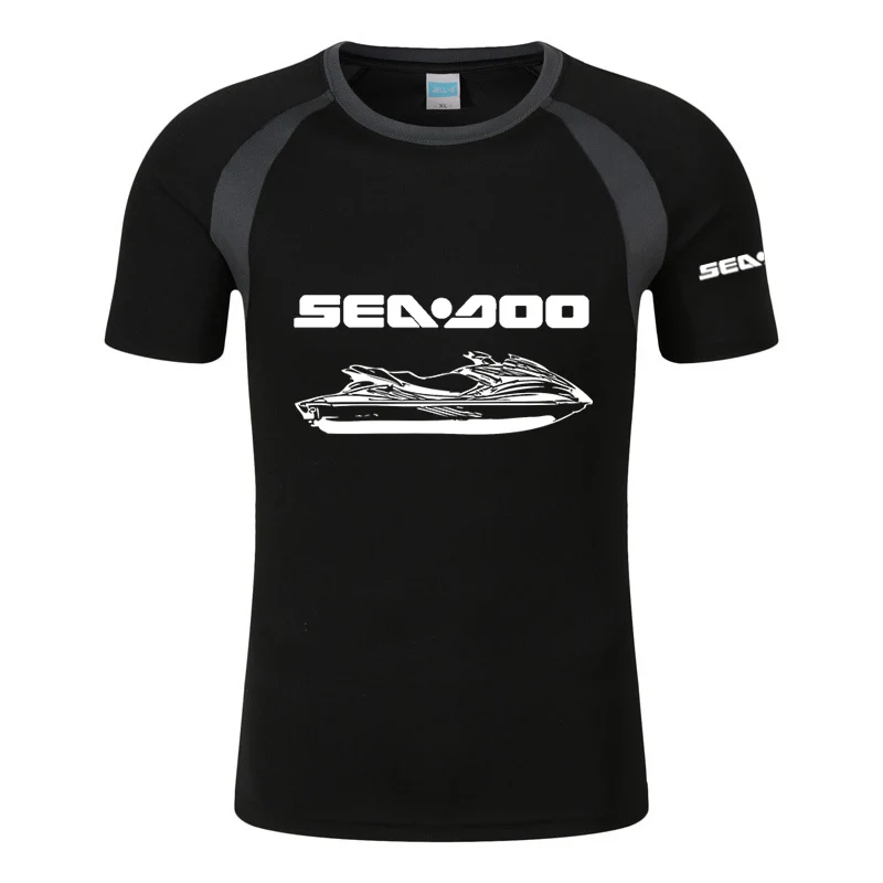 Deniz Doo Seadoo Moto erkek yeni baskılı moda % yazlık T-shirt pamuk Raglan kısa kollu yuvarlak boyun Streetwear Tops giyim