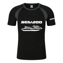 Sea Doo Seadoo Moto Men's New Printed Fashionable Summer T-shirt Cotton Raglan Short Sleeve Round Neck Streetwear Tops Clothing