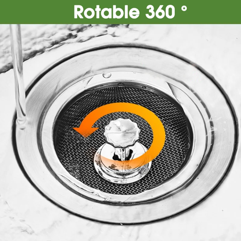 Kitchen Sink Filter Stainless Steel Anti-blocking Sink Sewer Strainers Bathroom Floor Drains Net Hair Catcher Garbage Filters