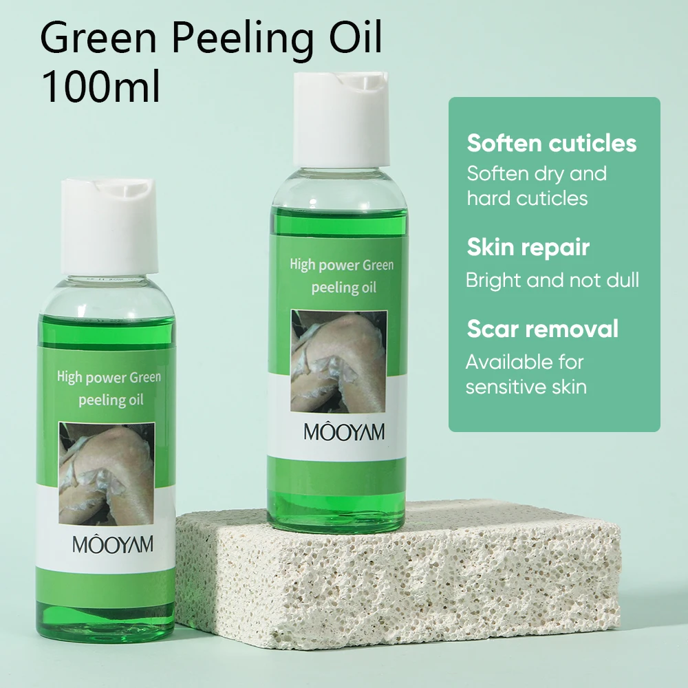 Óleo de Peeling Verde para Cotovelos e Mãos, Clareamento, Tom de Pele Mesmo, Hidratante, Cuidados com a Pele, 100ml